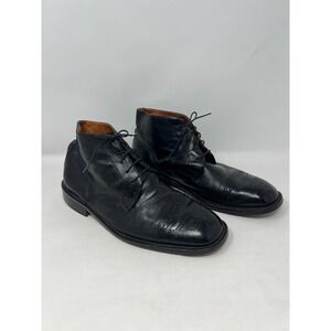 Brass Boot Men's Black Leather Boots Size 9-1/2 #93684 Made in Italy